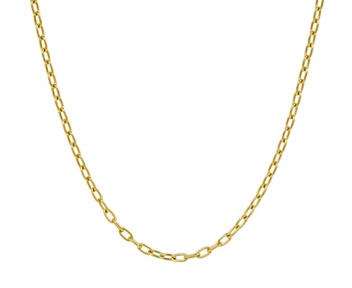 Stephanie Windsor Gold Oval Solid Link Necklace