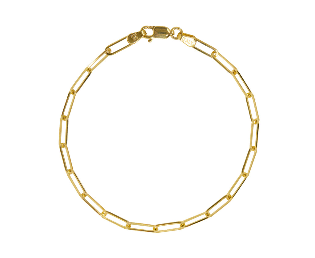 Stephanie Windsor 7" Gold Rectangular Link Chain Bracelet