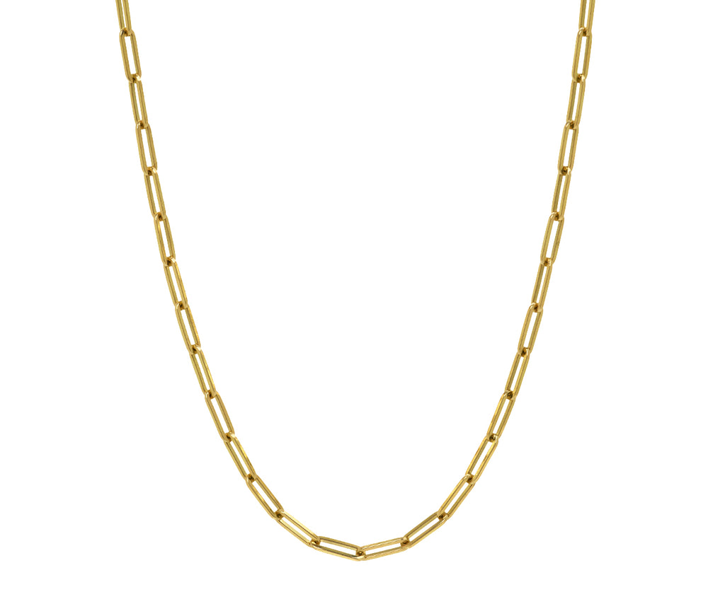 18" Gold Solid Paperclip Chain Necklace