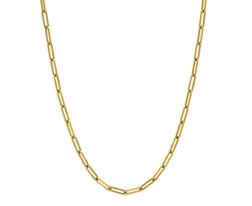 18" Gold Solid Paperclip Chain Necklace