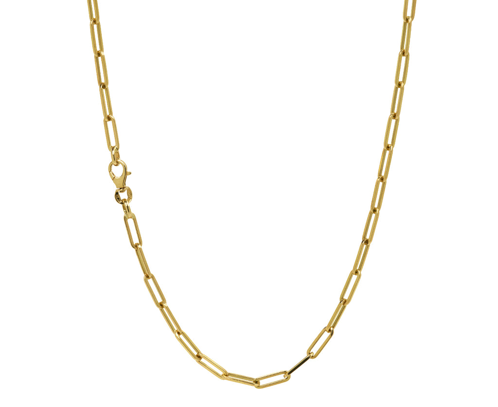 18" Gold Solid Paperclip Chain Necklace
