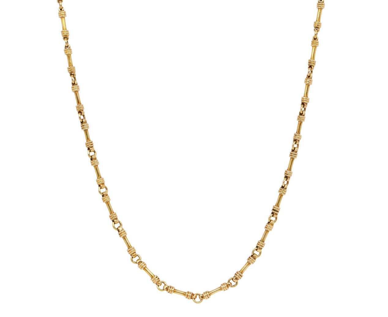 ★関税込★VINTAGE HOLLYWOOD★Twist Leaf Chain Necklace★ Stephanie Windsor Vintage Vintage Barrel Link Chain Necklace