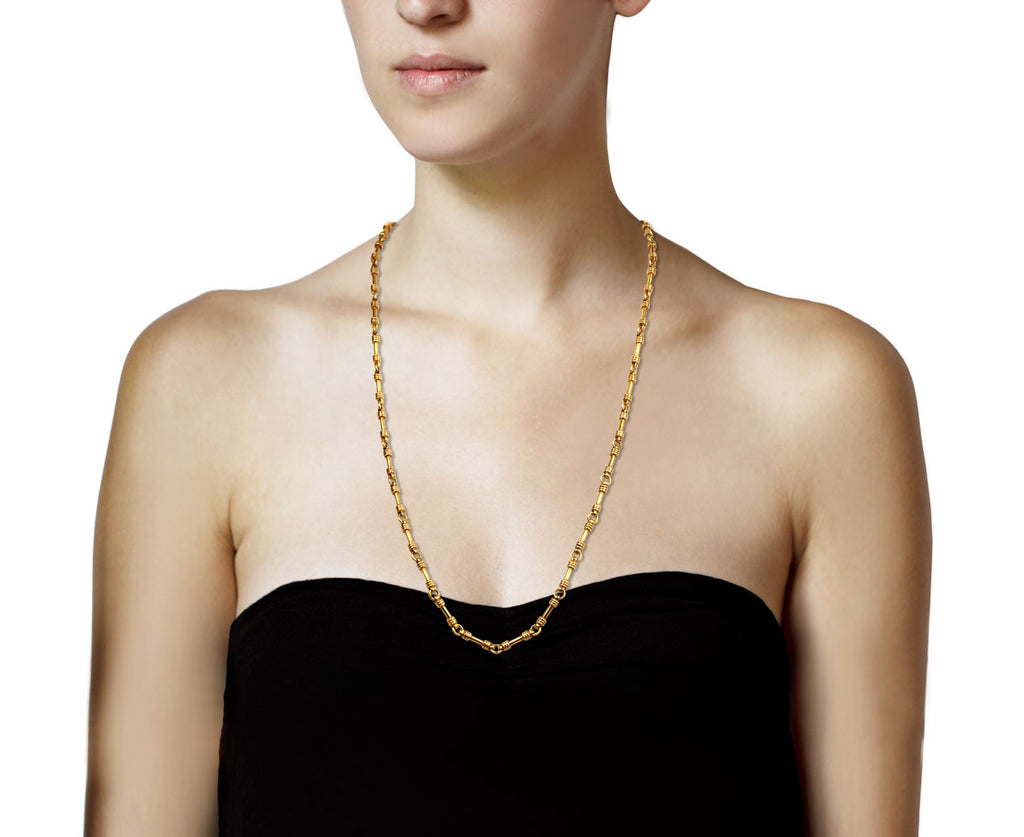 Vintage Barrel Link Chain Necklace