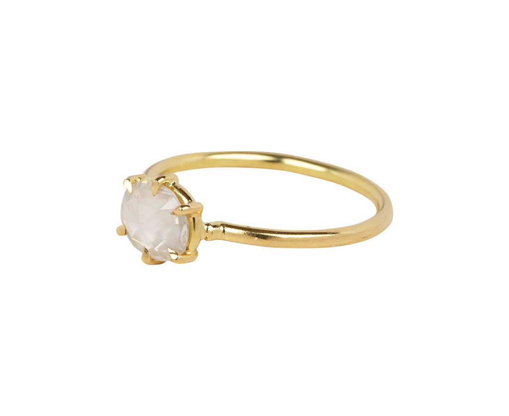 Fancy Opalescent White Oval Diamond Solitaire