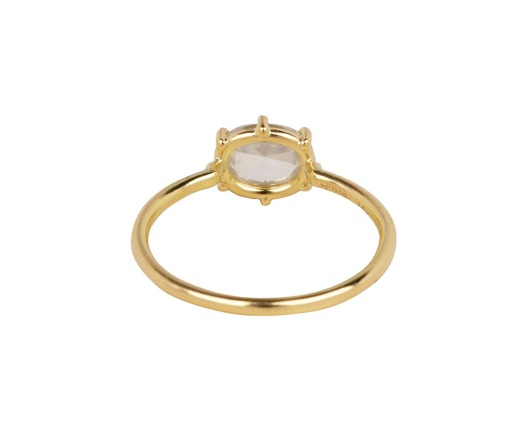 Fancy Opalescent White Oval Diamond Solitaire