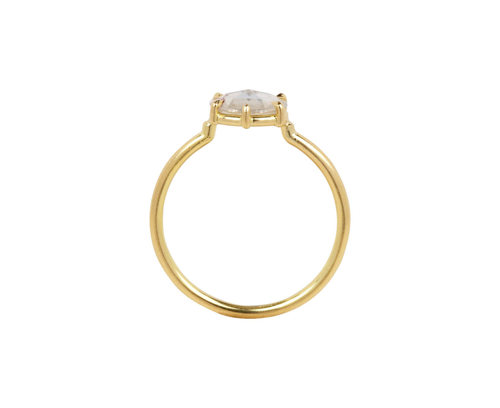 Fancy Opalescent White Oval Diamond Solitaire