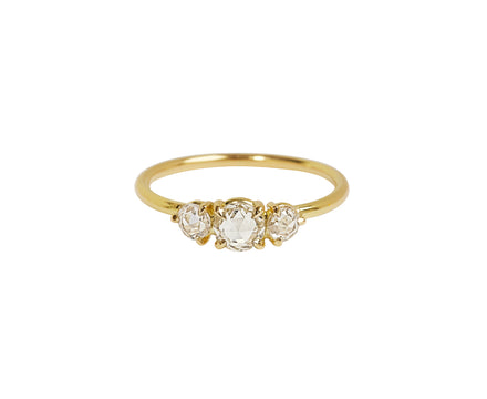 Rose Cut Diamond Three Stone Ring