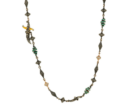 Turquoise Spiral Dagger Closure Chain Necklace - TWISTonline 