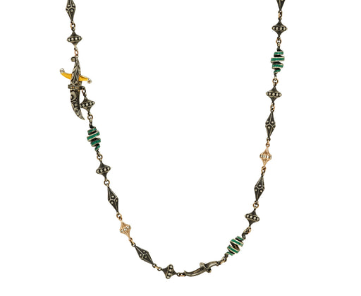 Turquoise Spiral Dagger Closure Chain Necklace - TWISTonline 
