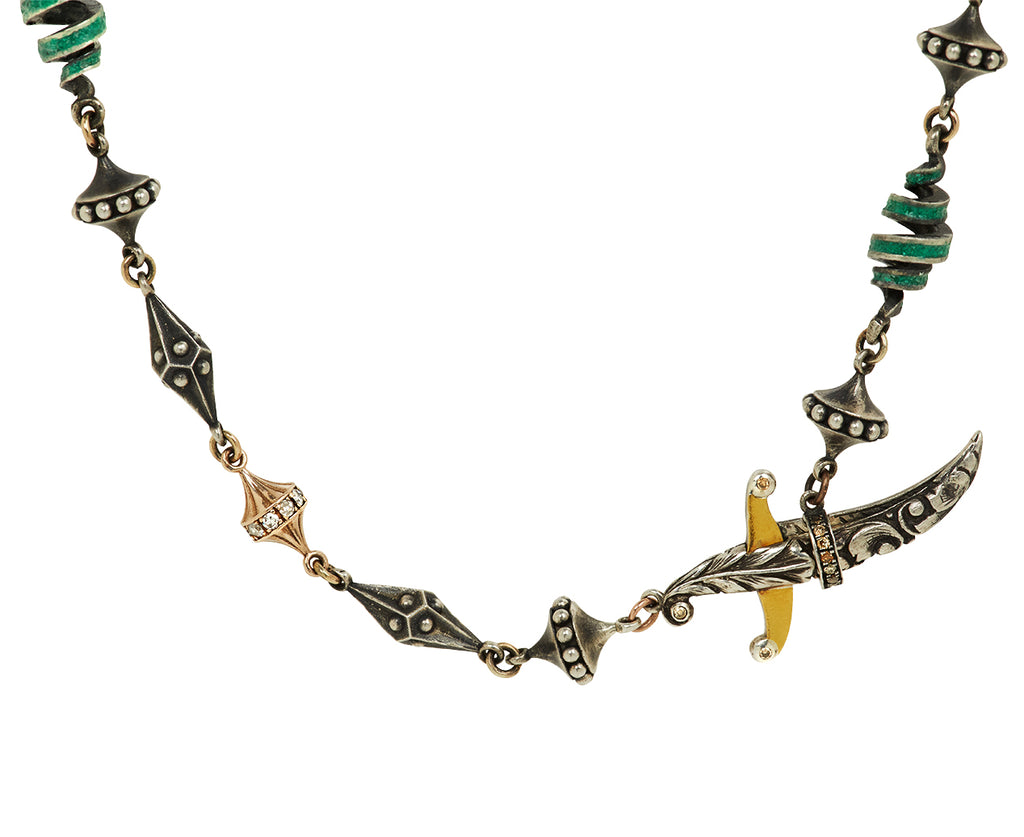 Turquoise Spiral Dagger Closure Chain Necklace - TWISTonline 