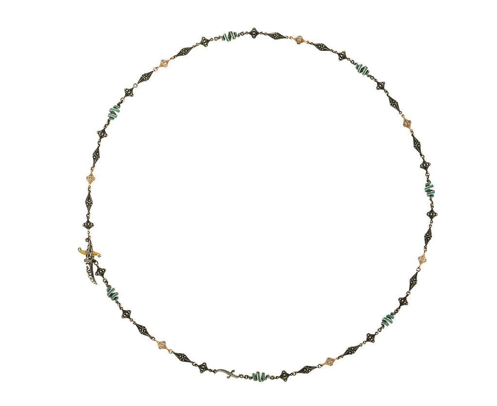 Turquoise Spiral Dagger Closure Chain Necklace - TWISTonline 
