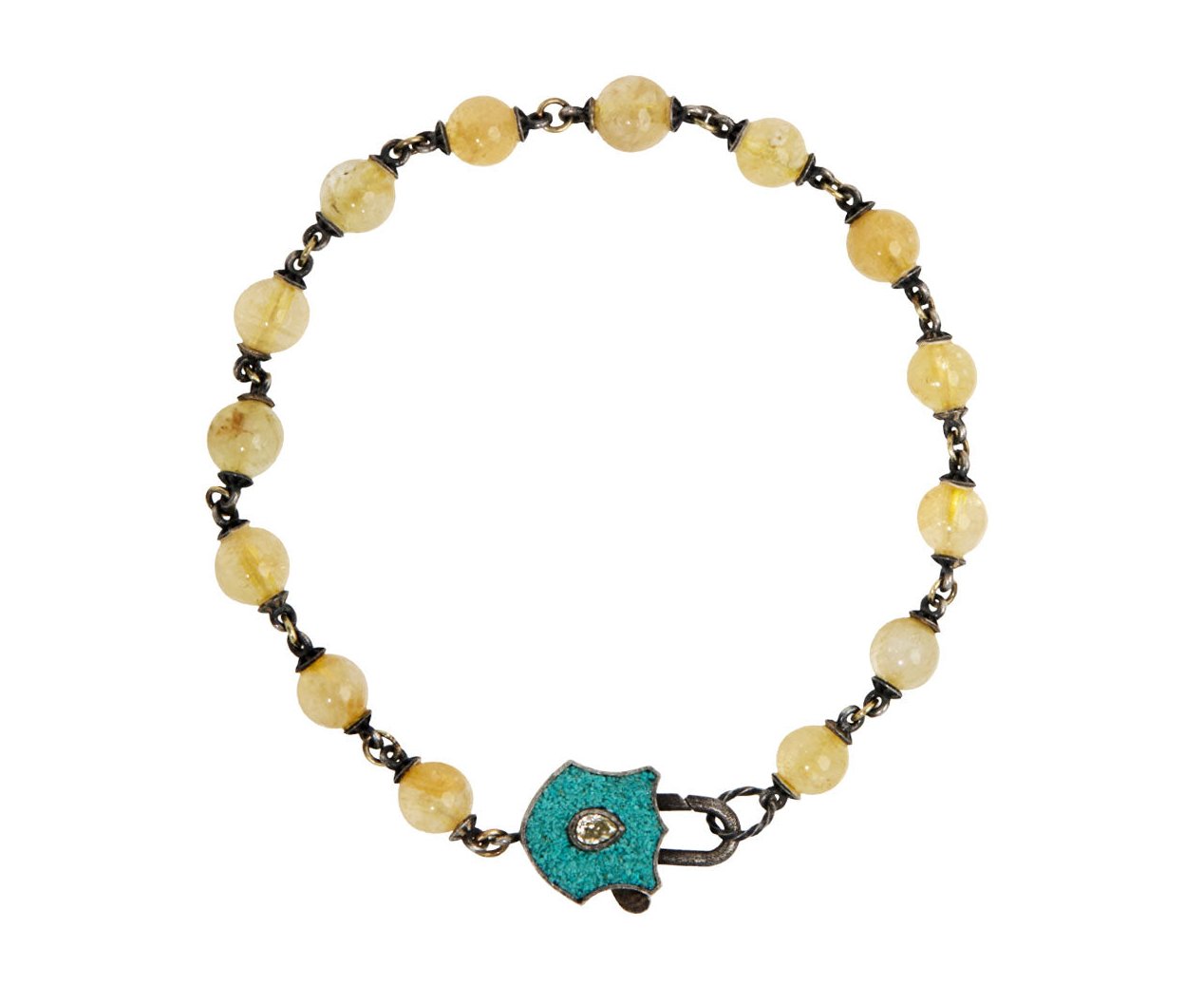 Sevan Bicakci Rutilated Quartz and Tiny Turquoise Micro Sevan Bicakci Rutilated Quartz and Tiny Turquoise Micro