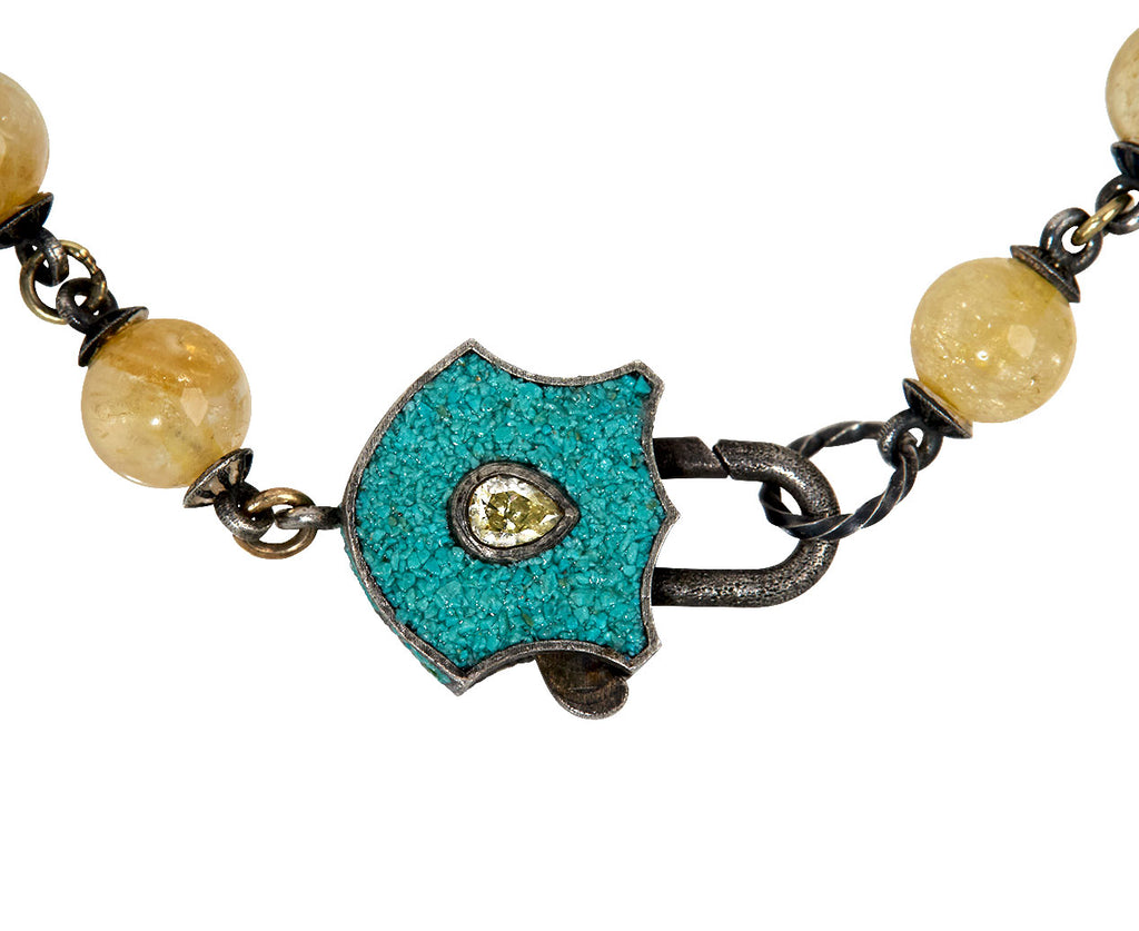 Sevan Bicakci Rutilated Quartz and Tiny Turquoise Micro