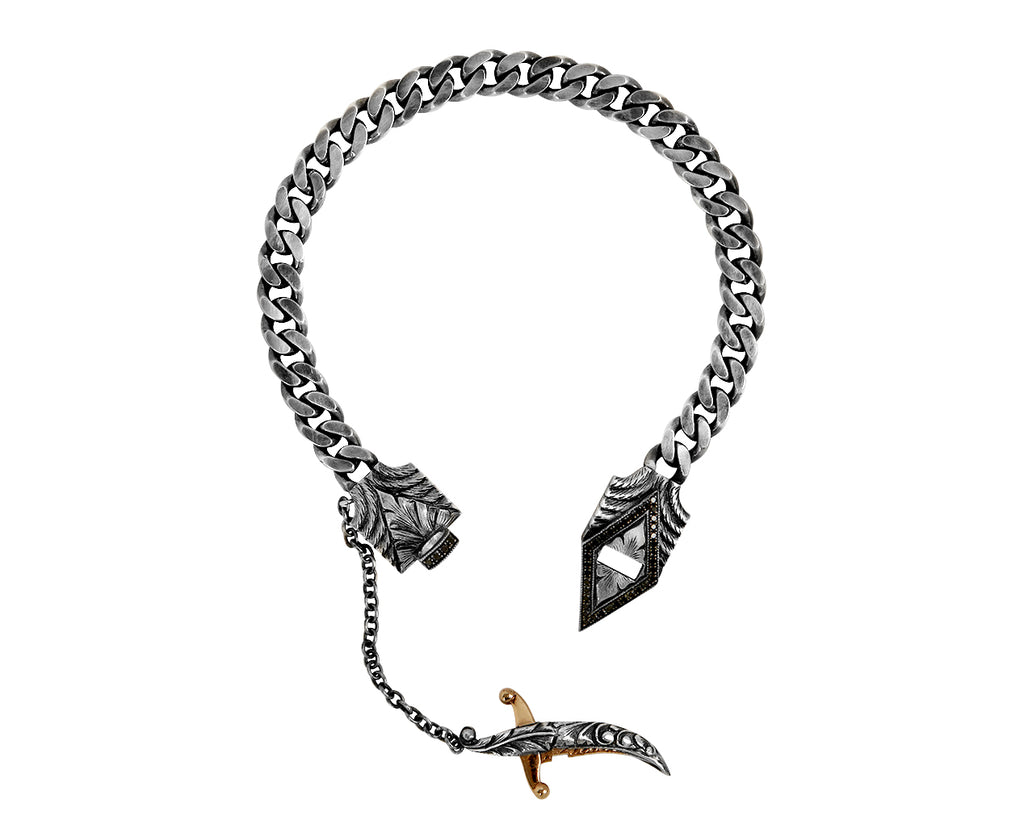 Black Diamond Sword Chain Bracelet