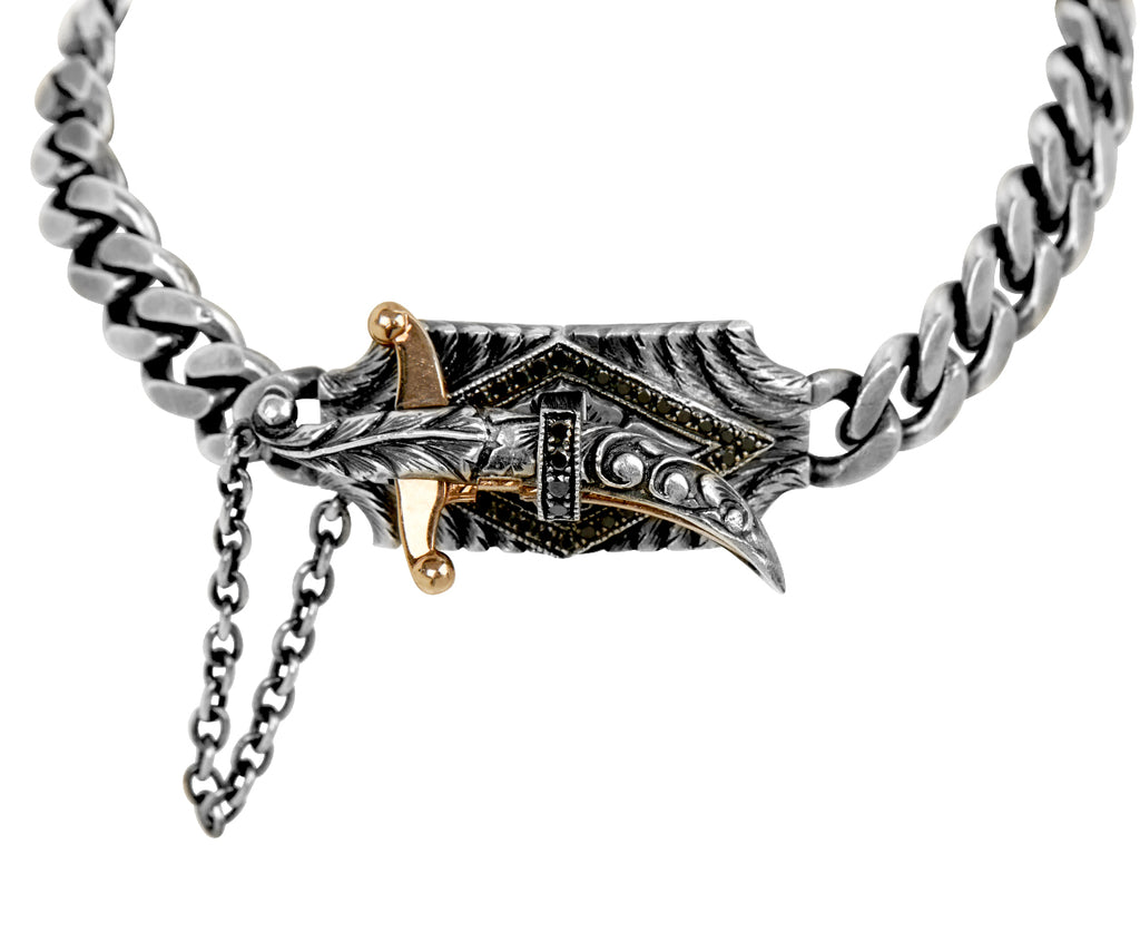 Black Diamond Sword Chain Bracelet