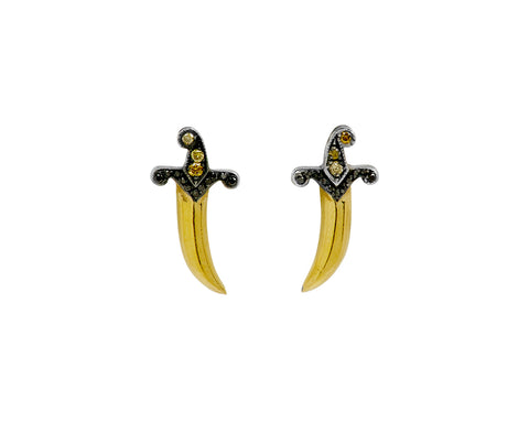 Diamond Dagger Stud Earrings