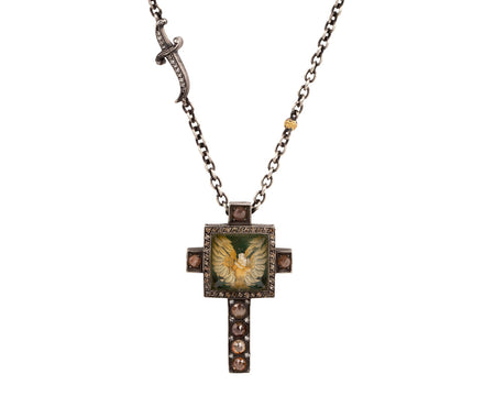 Dove in Flight Cross Necklace