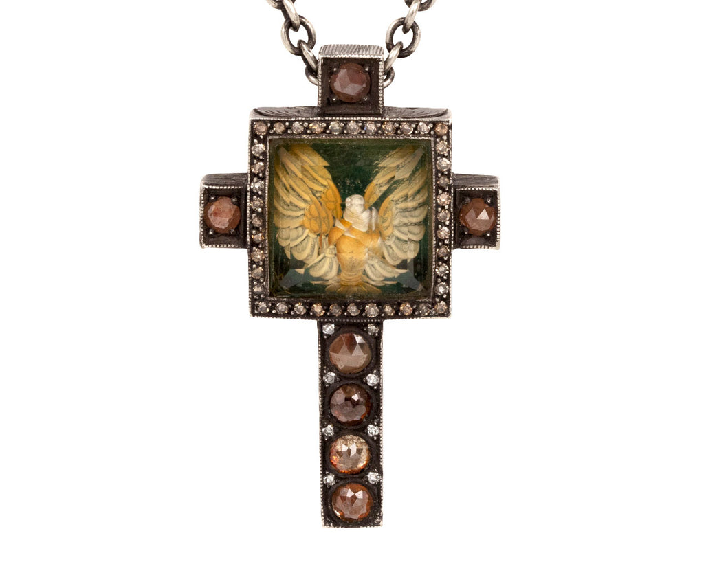 Dove in Flight Cross Necklace