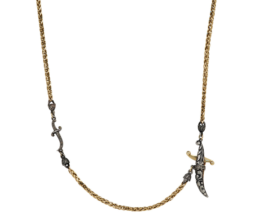 Gold Dagger Clasp Necklace