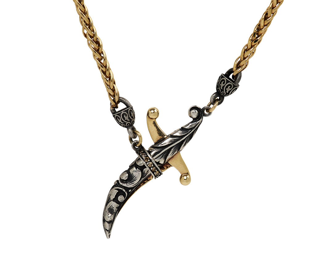 Gold Dagger Clasp Necklace