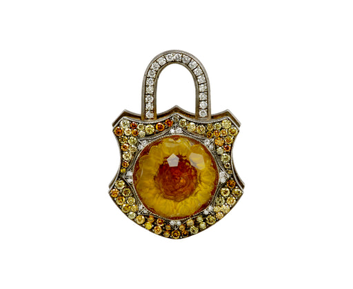 Carved Flower Padlock Pendant ONLY