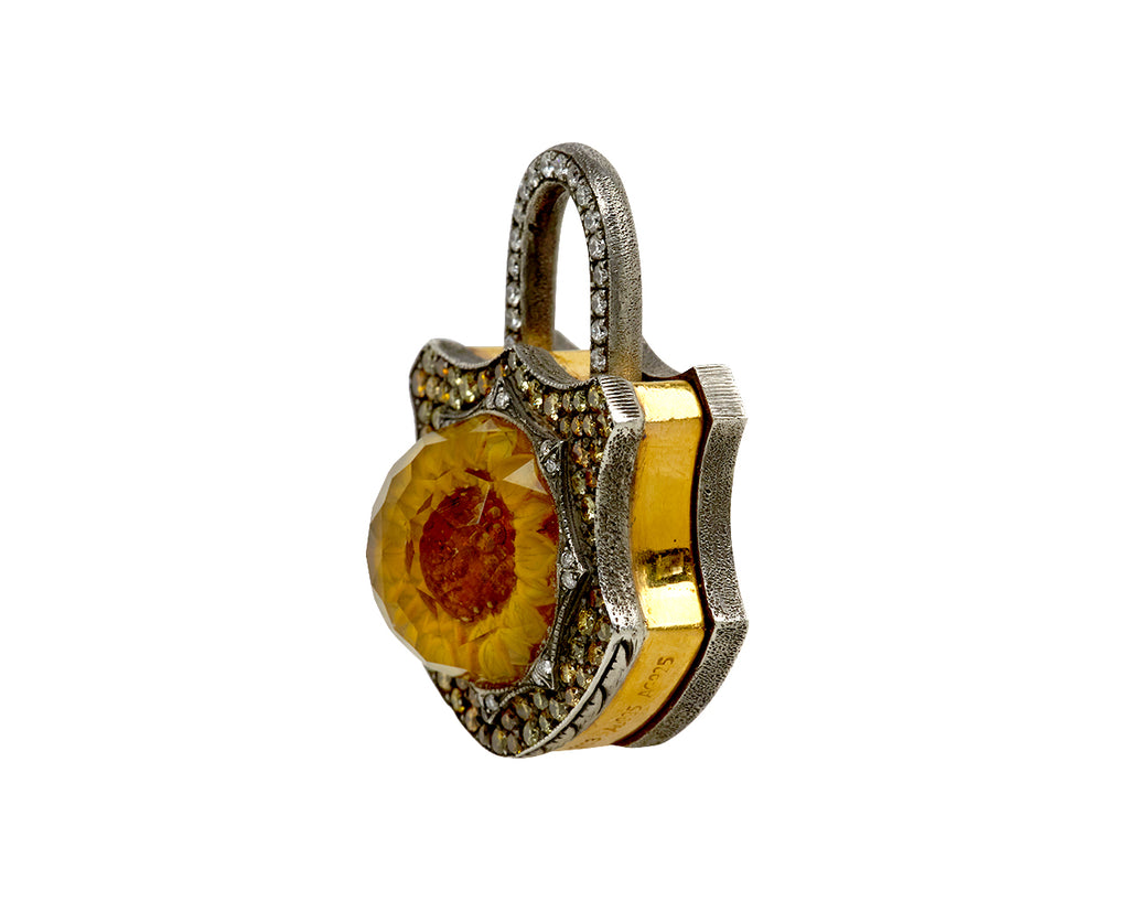 Carved Flower Padlock Pendant ONLY