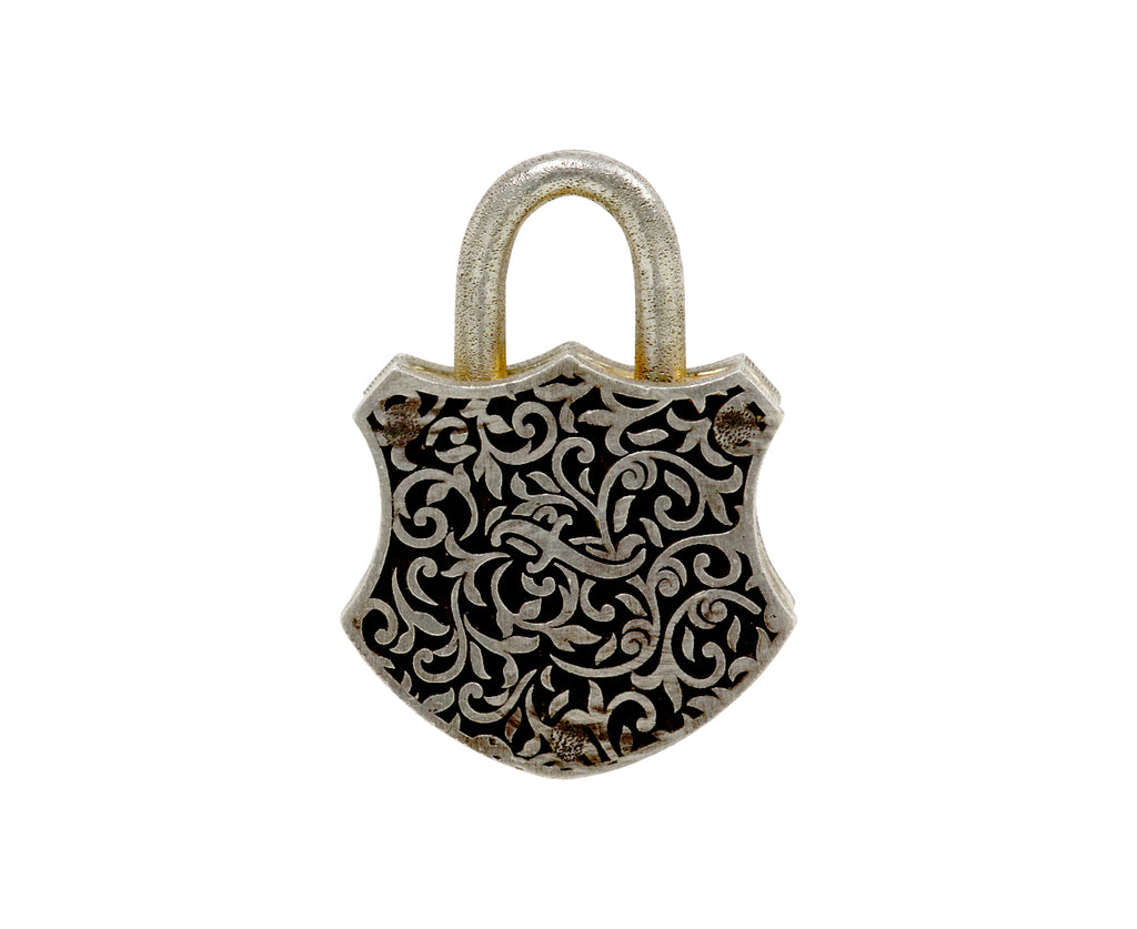 Carved Flower Padlock Pendant ONLY