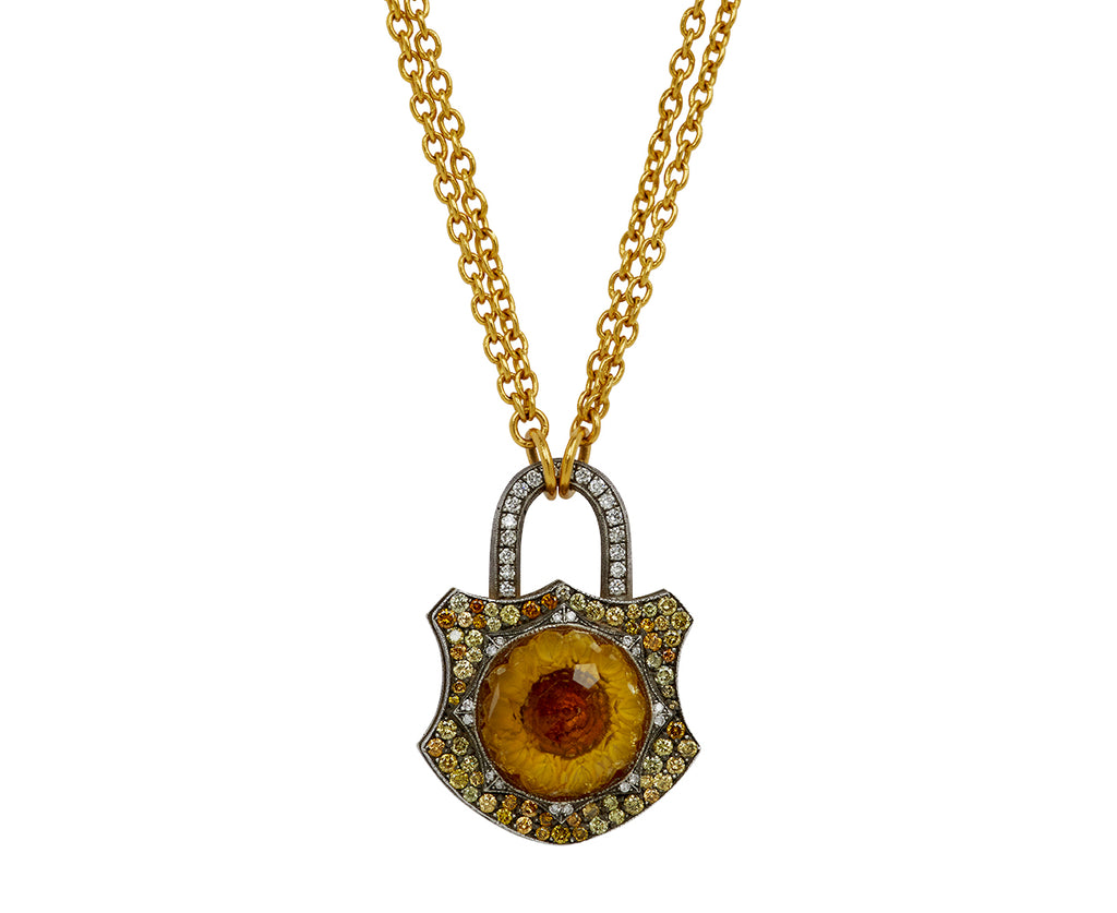 Carved Flower Padlock Pendant ONLY