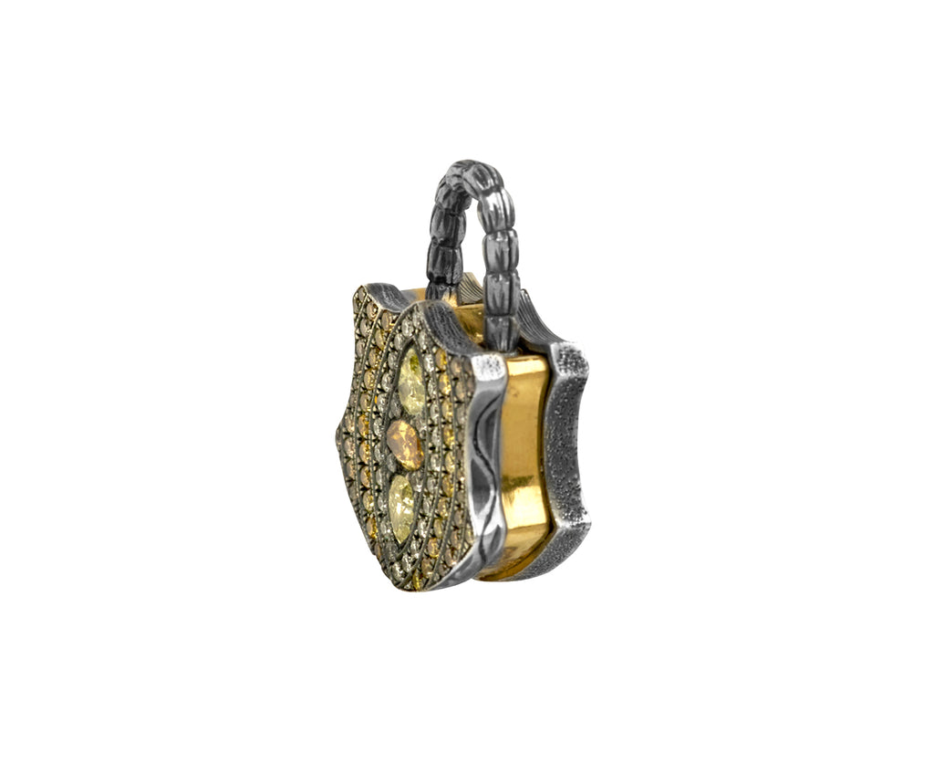Fancy Diamond Shield Padlock Pendant ONLY