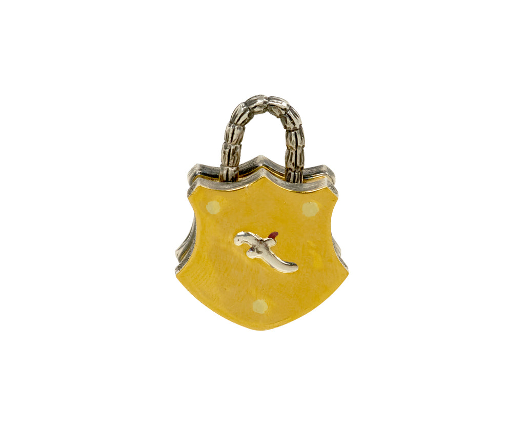 Fancy Diamond Shield Padlock Pendant ONLY