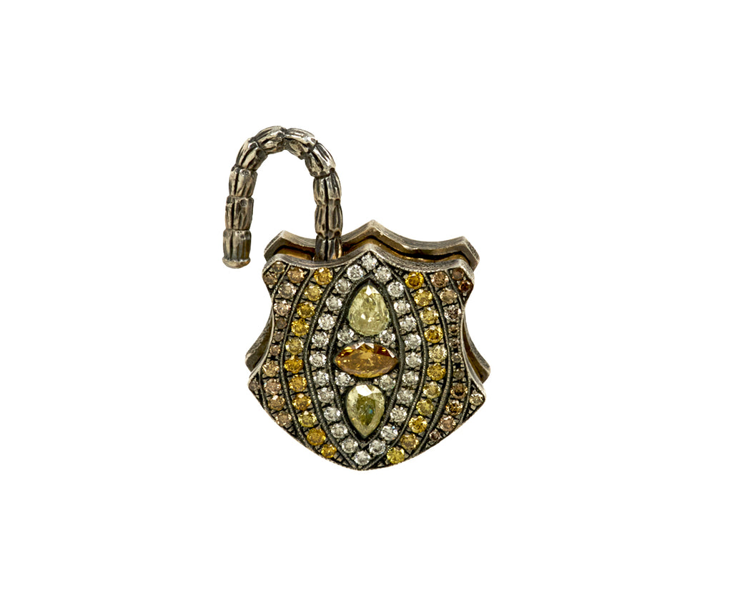 Fancy Diamond Shield Padlock Pendant ONLY