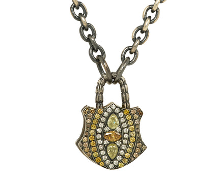 Fancy Diamond Shield Padlock Pendant ONLY