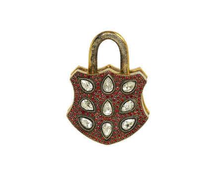Sevan Bicakci Pink Sapphire and Diamond Shield Padlock Pendant ONLY