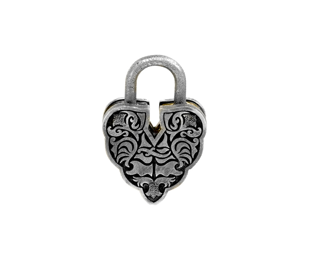 Ruby Heart Padlock Pendant ONLY