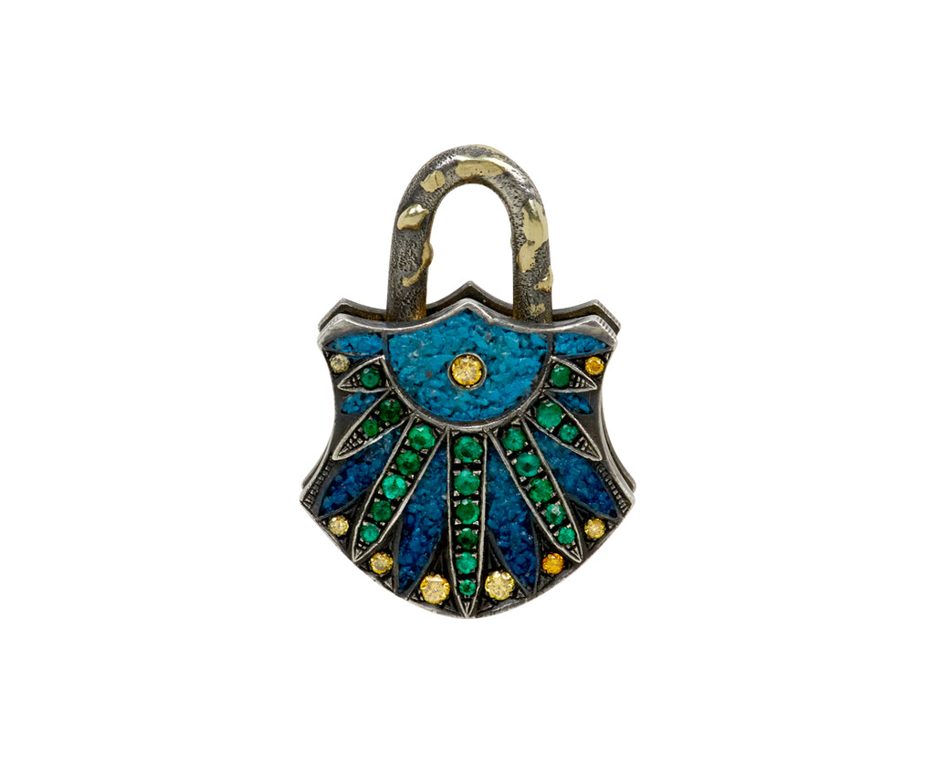 Lapis Micro Mosaic Padlock Pendant ONLY