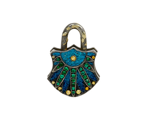 Lapis Micro Mosaic Padlock Pendant ONLY