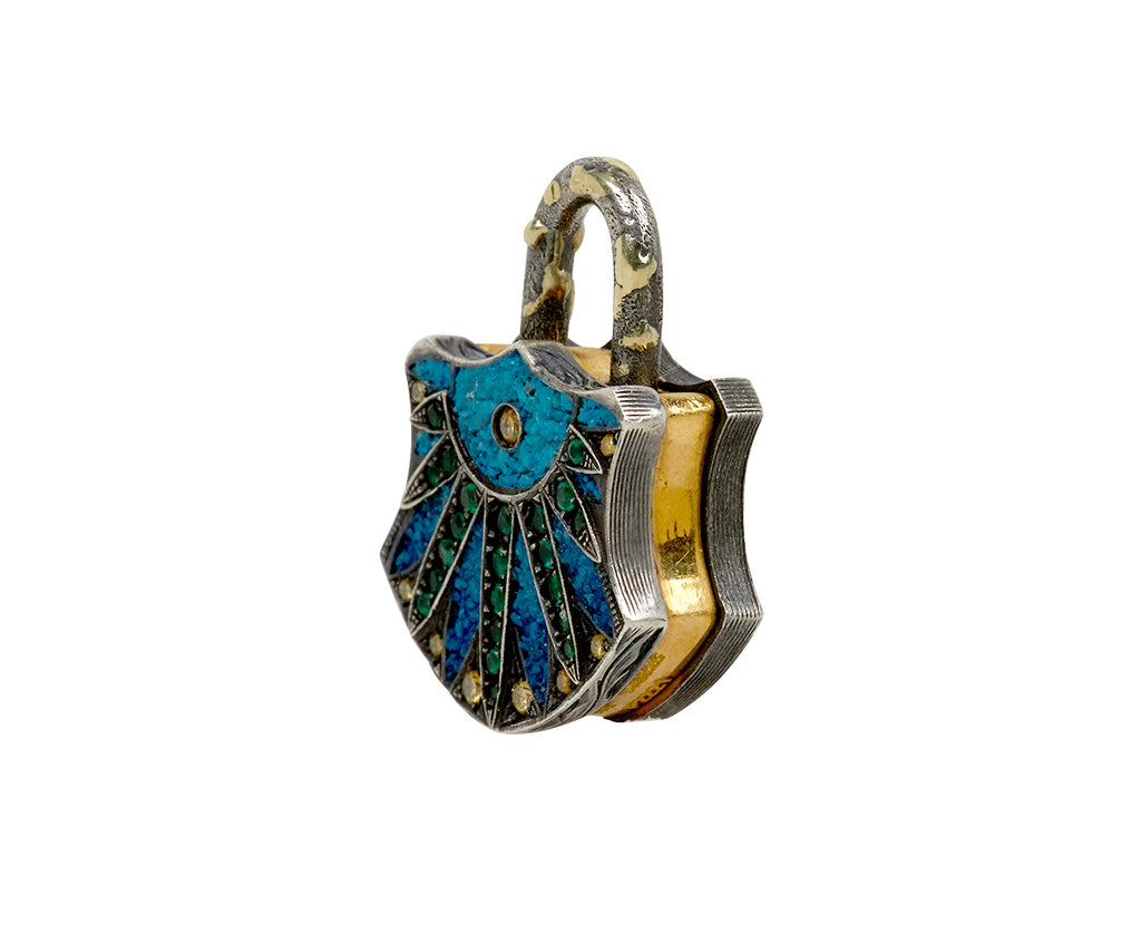 Lapis Micro Mosaic Padlock Pendant ONLY