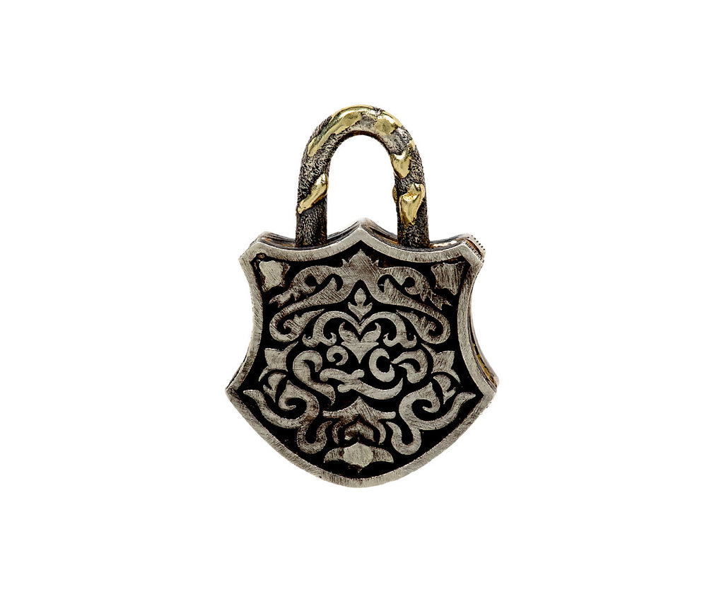 Lapis Micro Mosaic Padlock Pendant ONLY