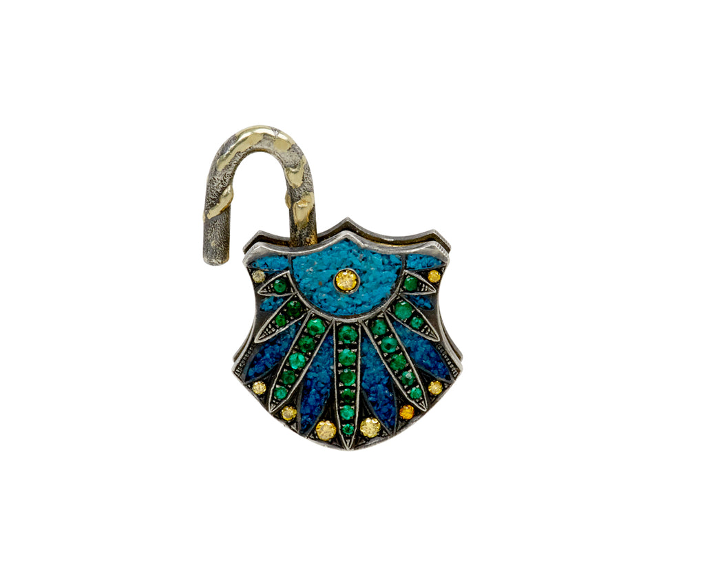 Lapis Micro Mosaic Padlock Pendant ONLY