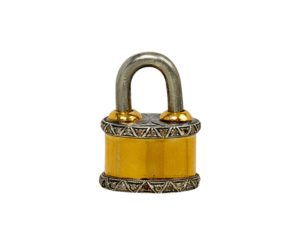 Gold Barrel Padlock Pendant ONLY - TWISTonline 