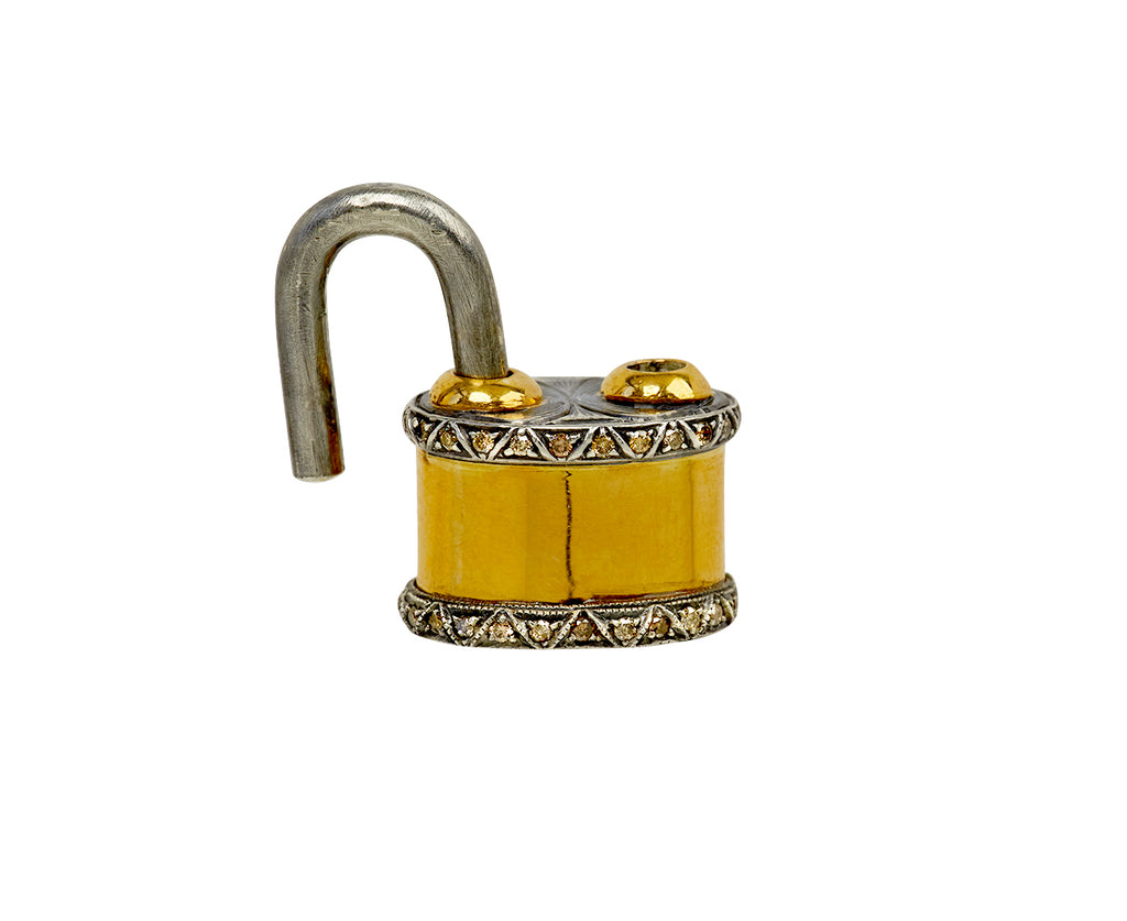 Gold Barrel Padlock Pendant ONLY - TWISTonline 