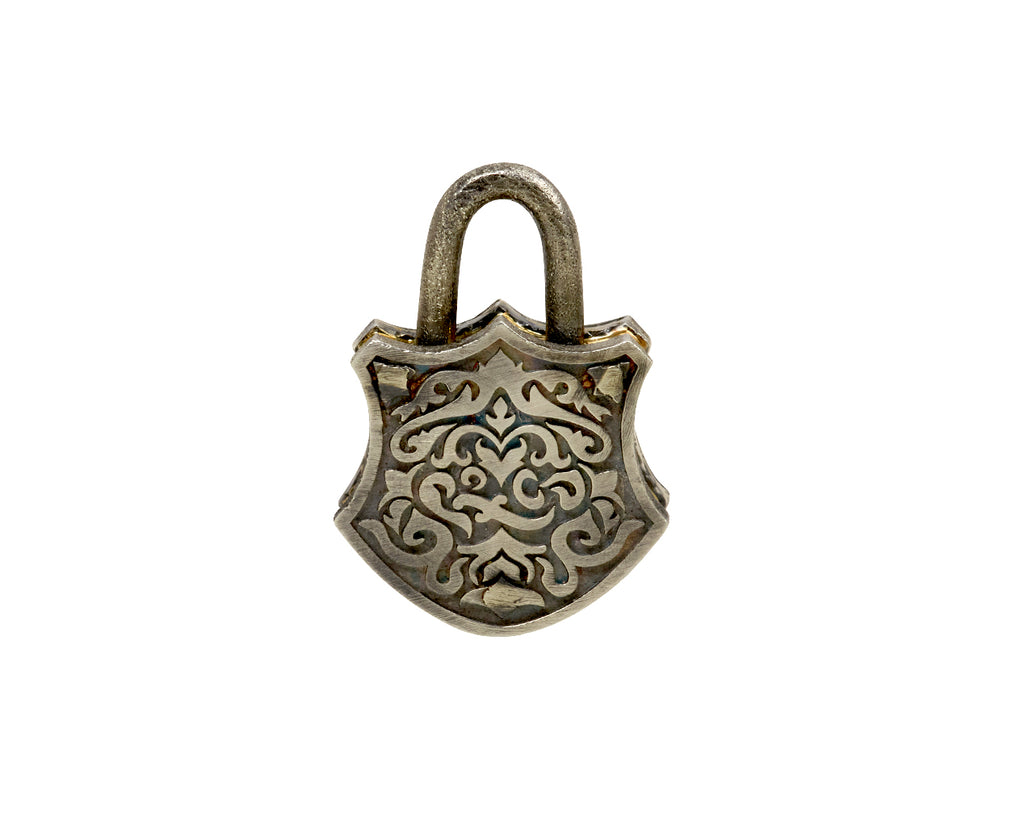 Emerald Shield Padlock Pendant ONLY