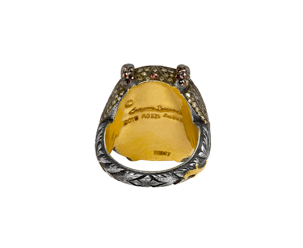 Carved Citrine Owl Ring