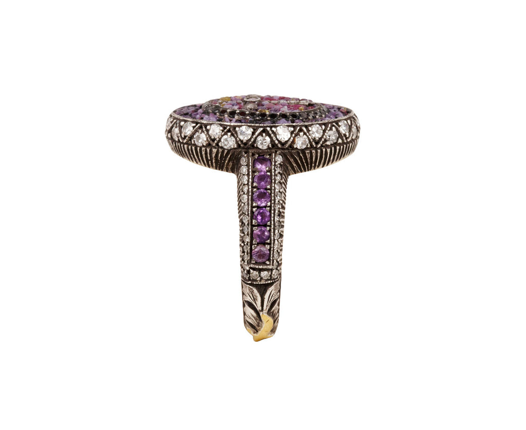 Purple Micromosaic Cross Ring