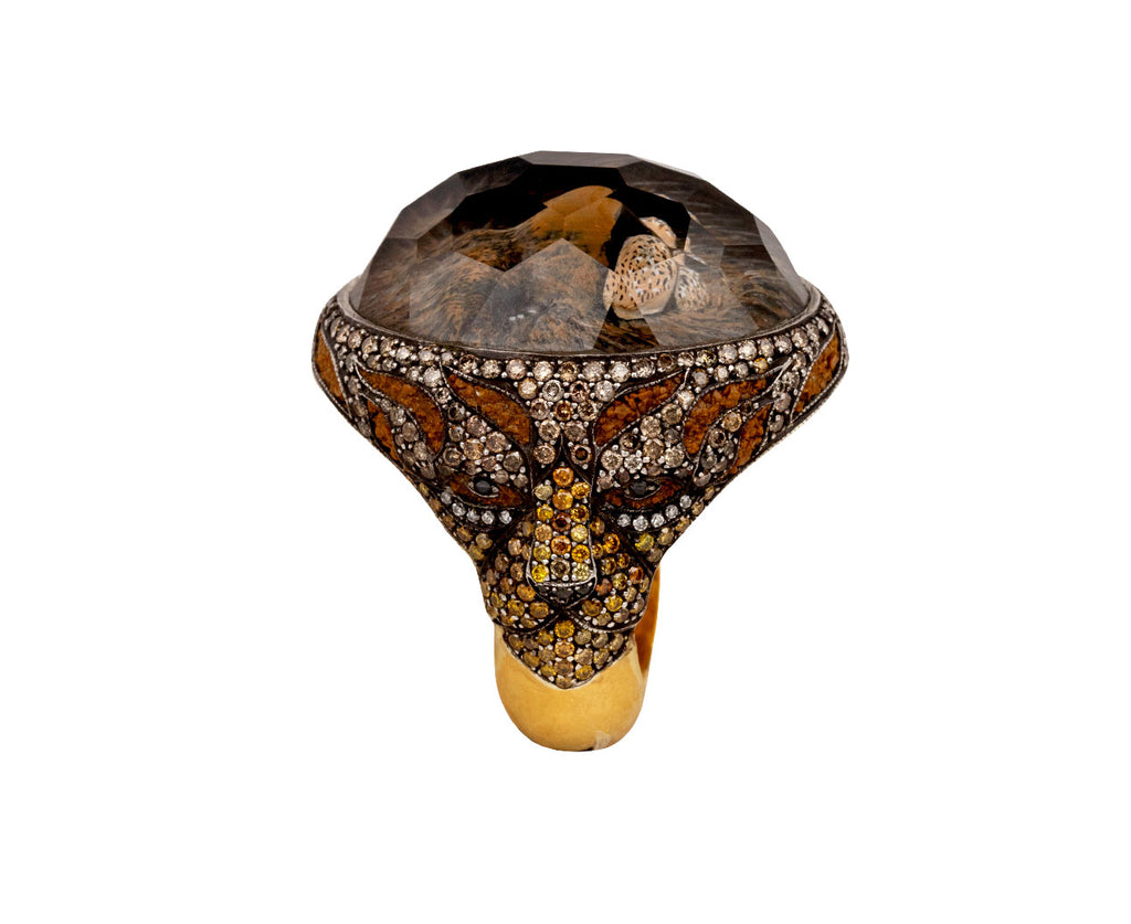 Carved Amethyst Lion Ring