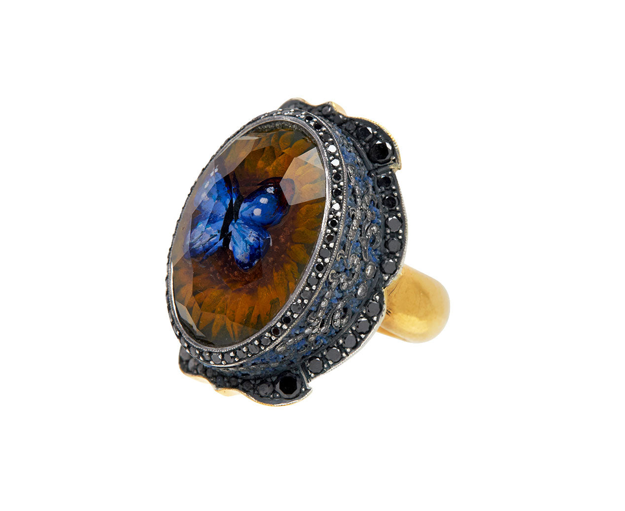 Sevan Bicakci Summer Azure Mariposa on Sunflower Ring