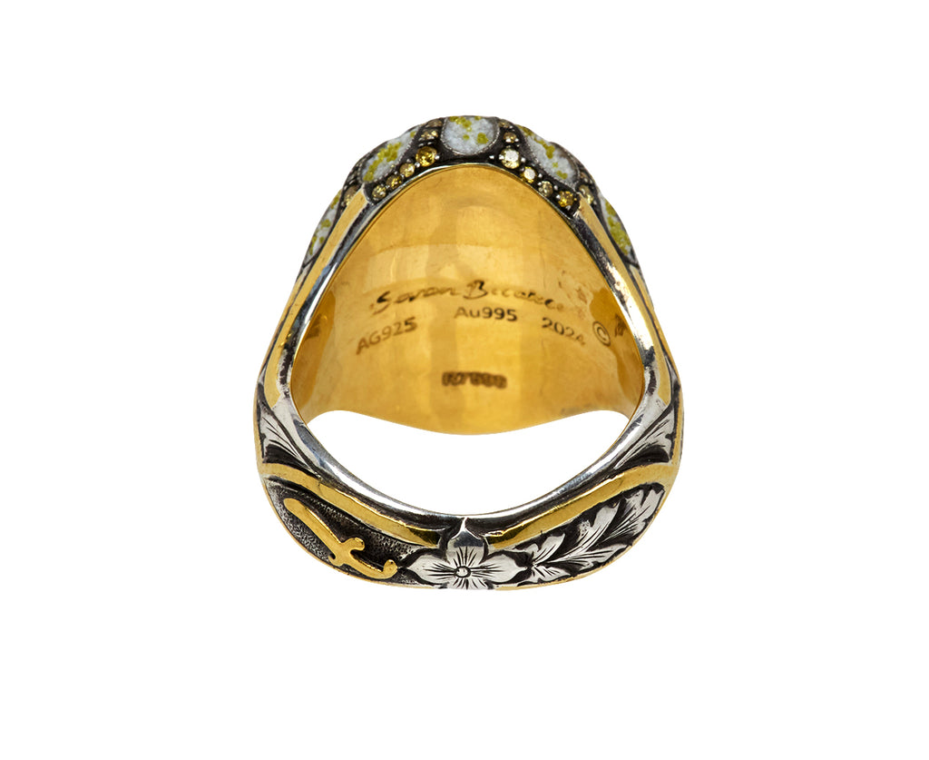 Carved Citrine Tulip Ring