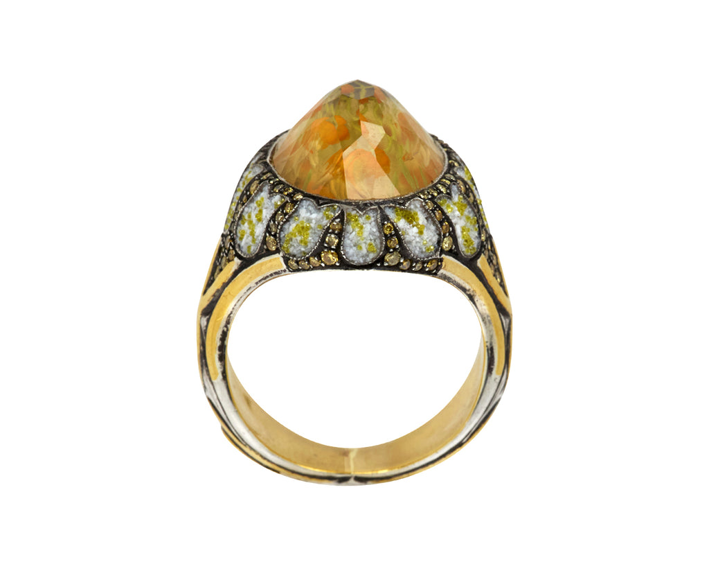 Carved Citrine Tulip Ring