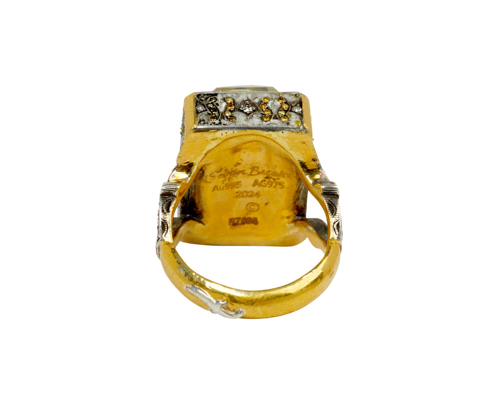 Carved Lemon Quartz Swan Ring - TWISTonline 