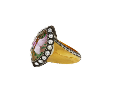Carved Pink Tulip Ring